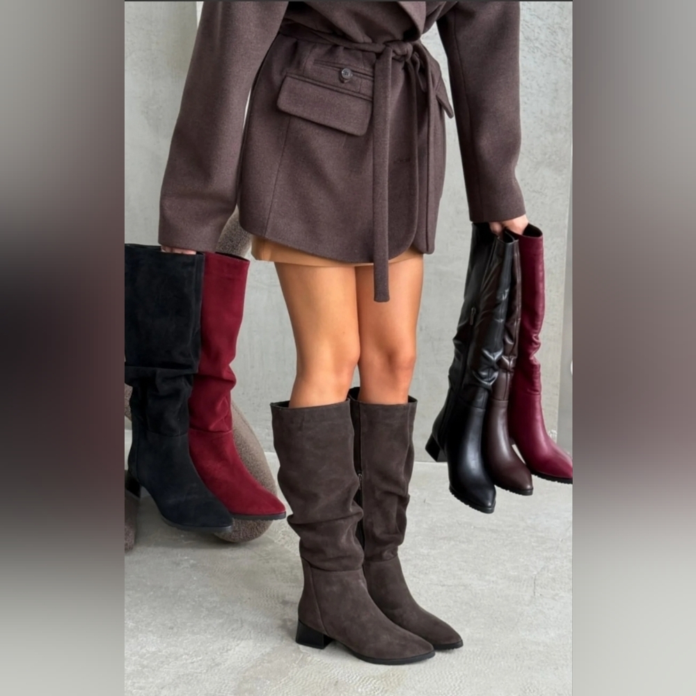 Elegant Brown Knee-High Women's Boots